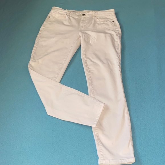 GAP 1969 mid rise stretch denim legging white 5 pocket button zipper size 27 - Picture 2 of 15